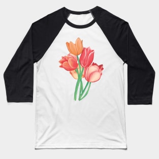 Tulip, flowers, floral design, plant, plants, floral shirt, blooming, flora Baseball T-Shirt